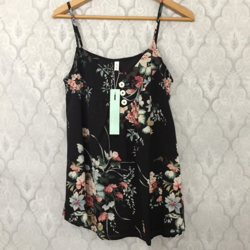 NWT Dressfo Sleeveless Floral Print Top - Picture 2 of 5